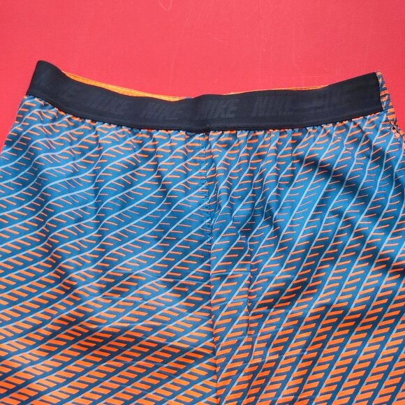 Nike swim trunk orange blue design men's size 36 - Picture 4 of 8